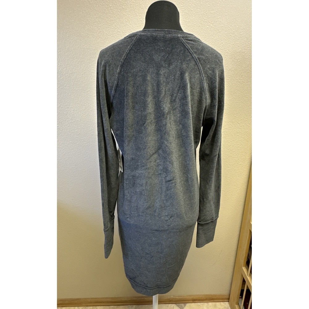 NWT Athleta M Velour Criss Cross Dress Charcoal Gray Quiet Luxury Everyday - Picture 4 of 12